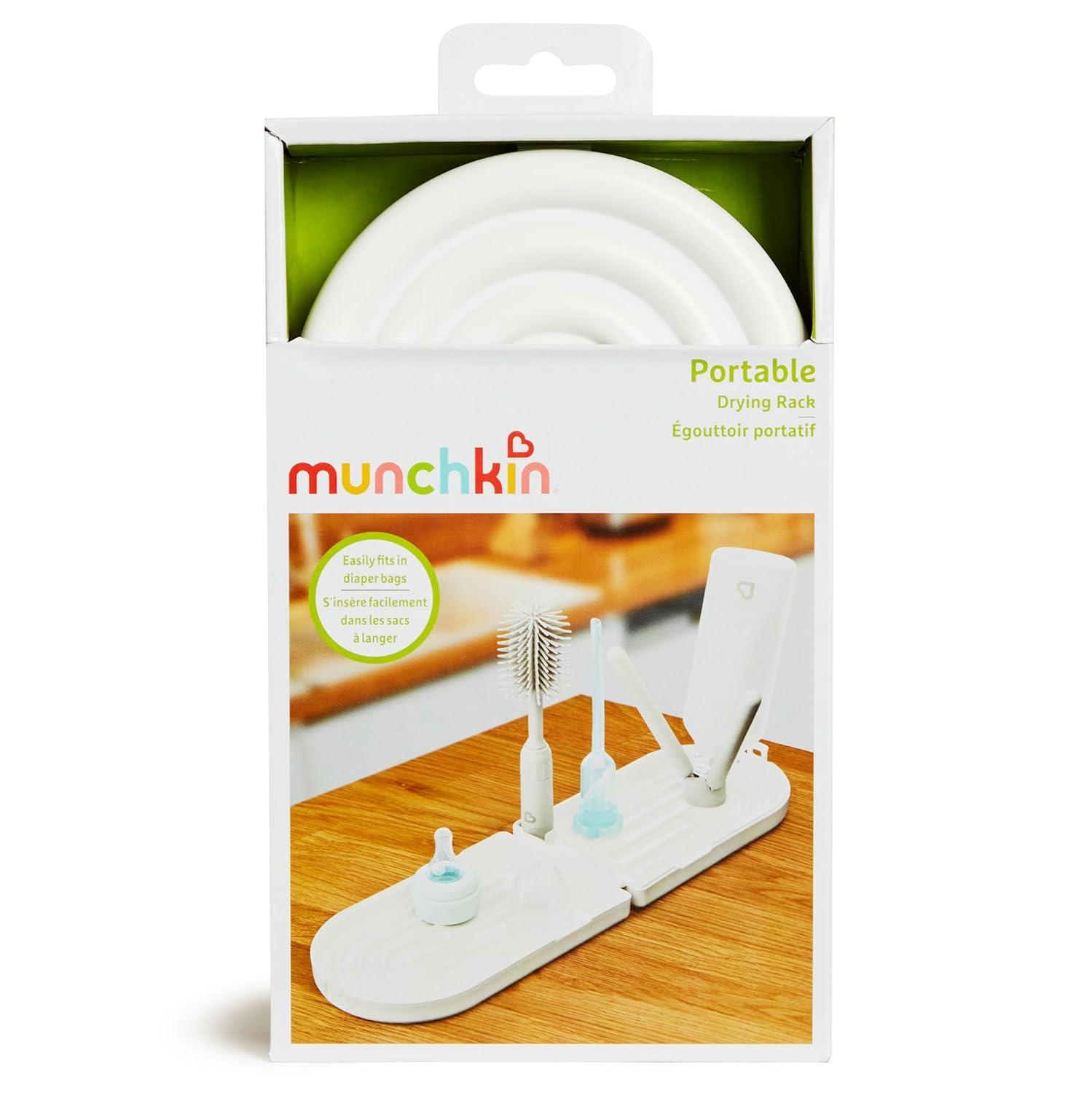imageMunchkin Travel Baby Bottle Drying Rack with Silicone Bottle Brush  Compact and Foldable Fits Easily in Diaper Bags for OnTheGo Use