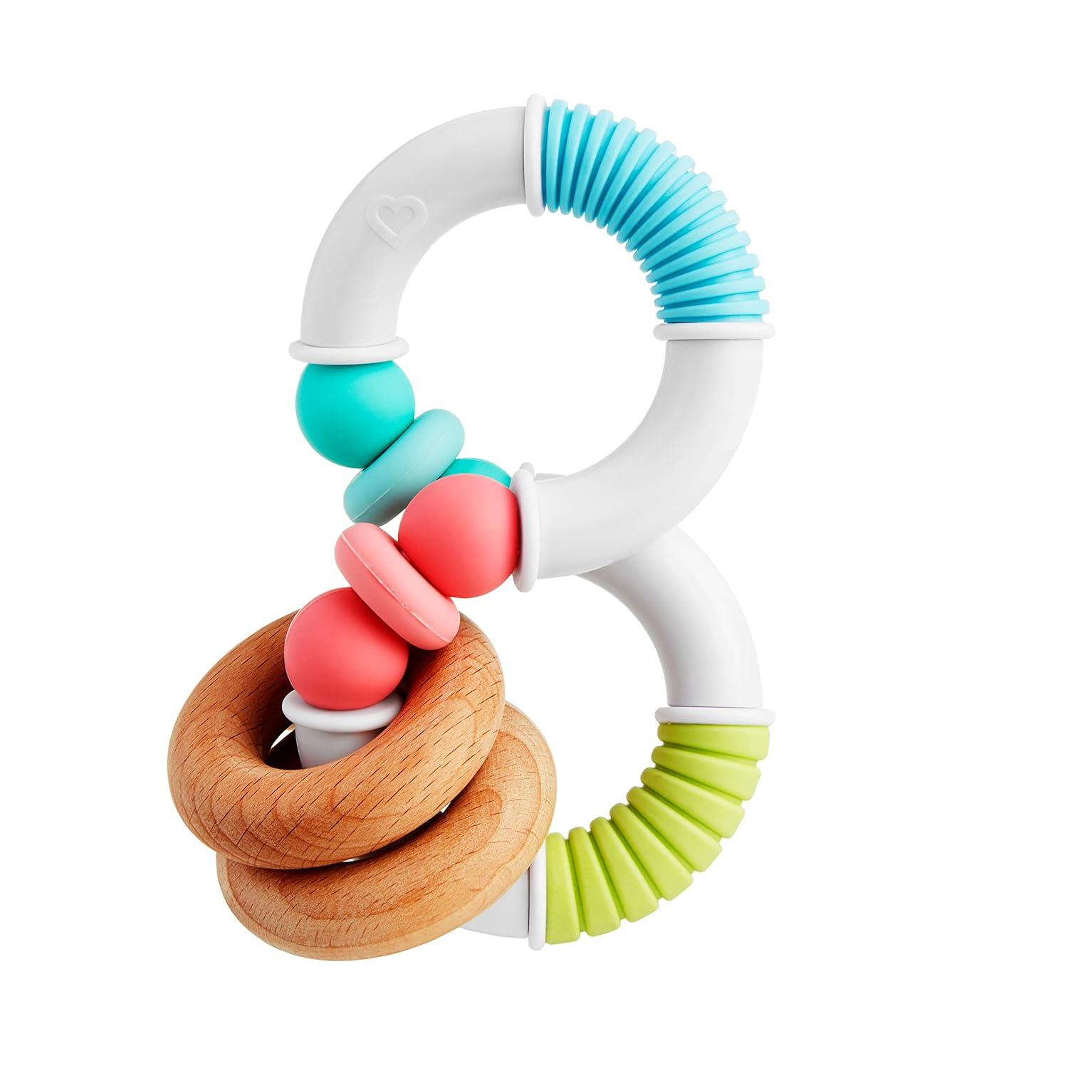imageMunchkin Twisty Figure 8 Baby Teether Toy BPA Free 6 MonthsTeether  Wood Rings