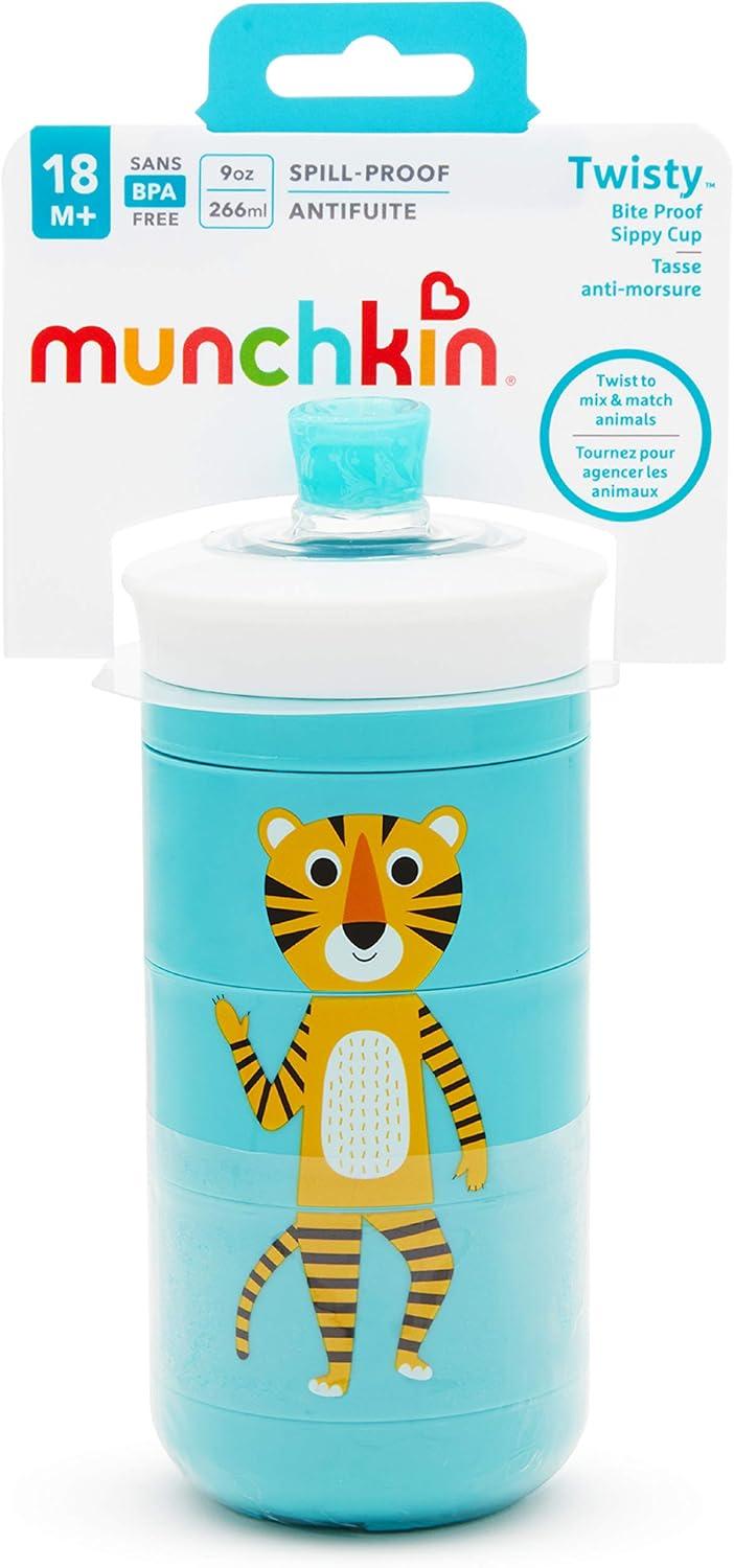 imageMunchkin Twisty Mix ampamp Match Character Sippy Cup 9 Oz BlueBlue Animals