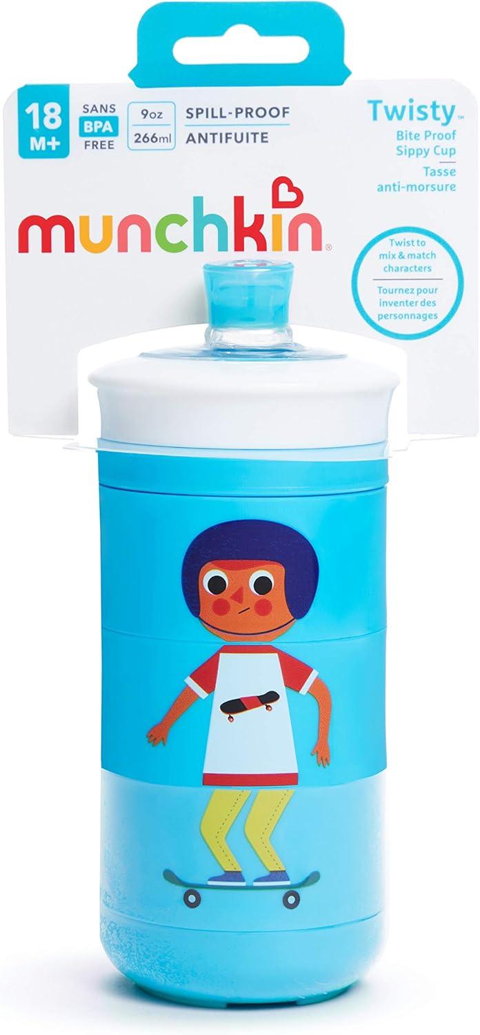 imageMunchkin Twisty Mix ampamp Match Character Sippy Cup 9 Oz BlueBlue Characters