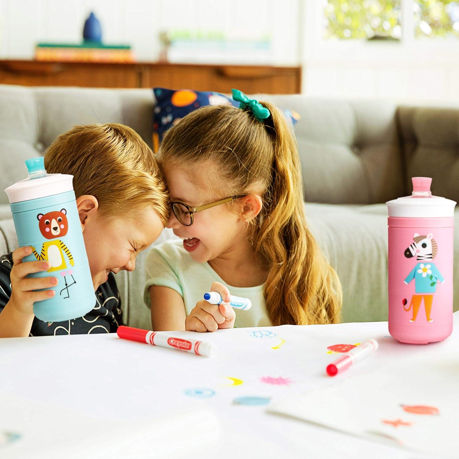 imageMunchkin Twisty Mix ampamp Match Character Sippy Cup 9 Oz BluePink Animals