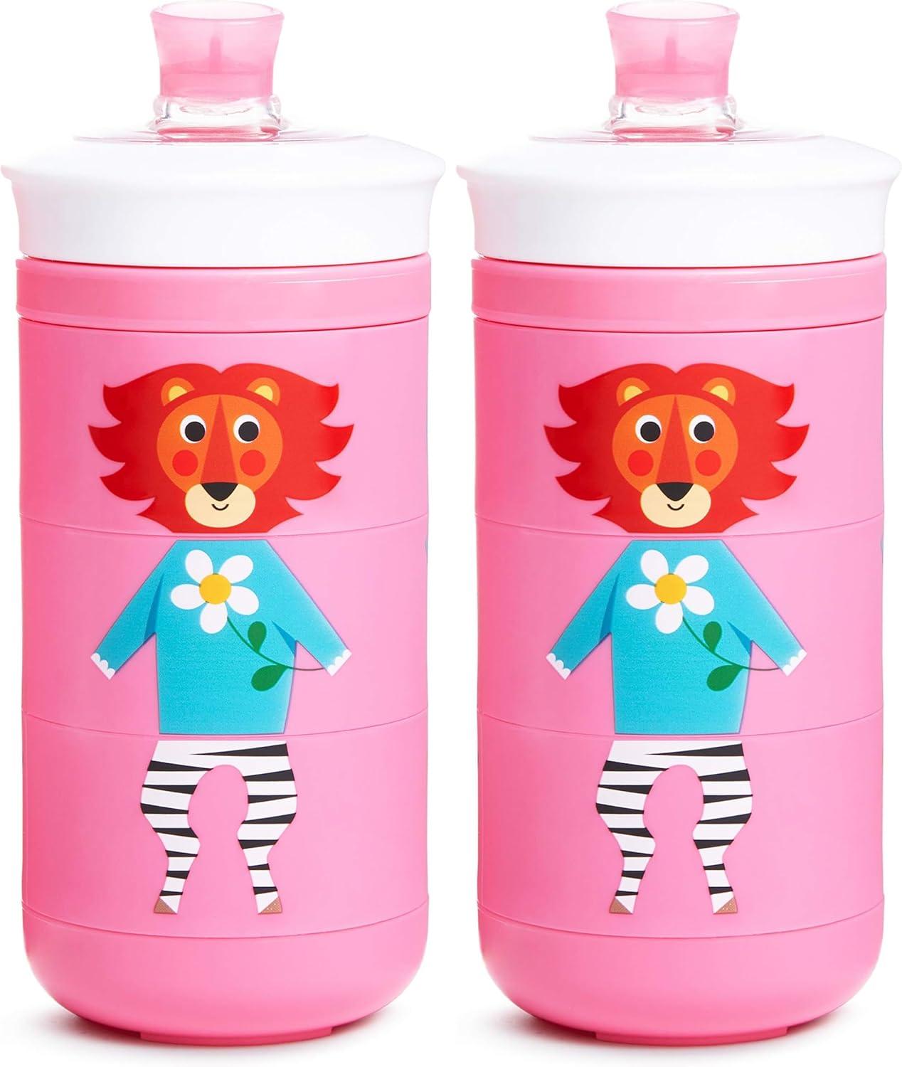imageMunchkin Twisty Mix ampamp Match Character Sippy Cup 9 Oz BluePink Animals