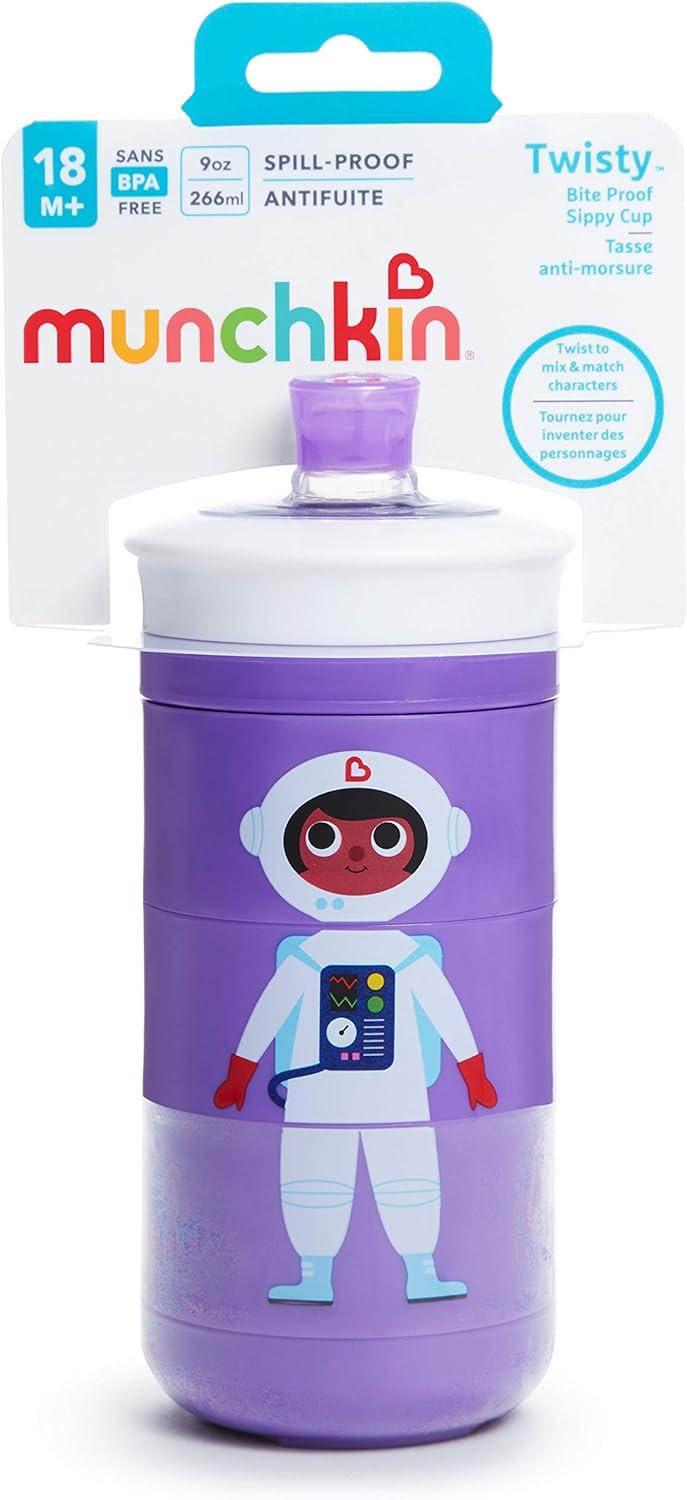 imageMunchkin Twisty Mix ampamp Match Character Sippy Cup 9 Oz BluePurple Characters
