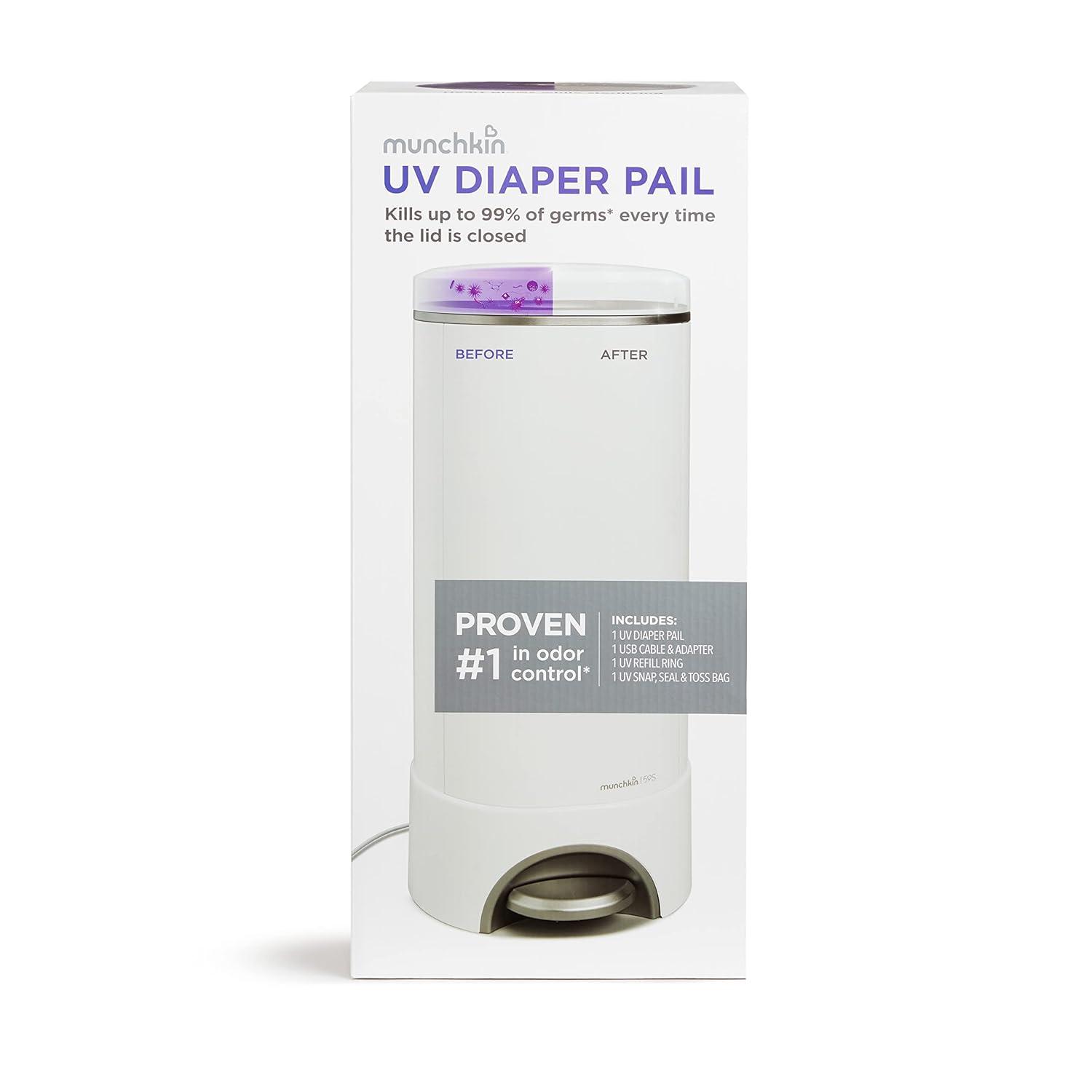 imageMunchkin UV Diaper Pail Refill Bags 20 Count Holds 600 Diapers 272 Count Each