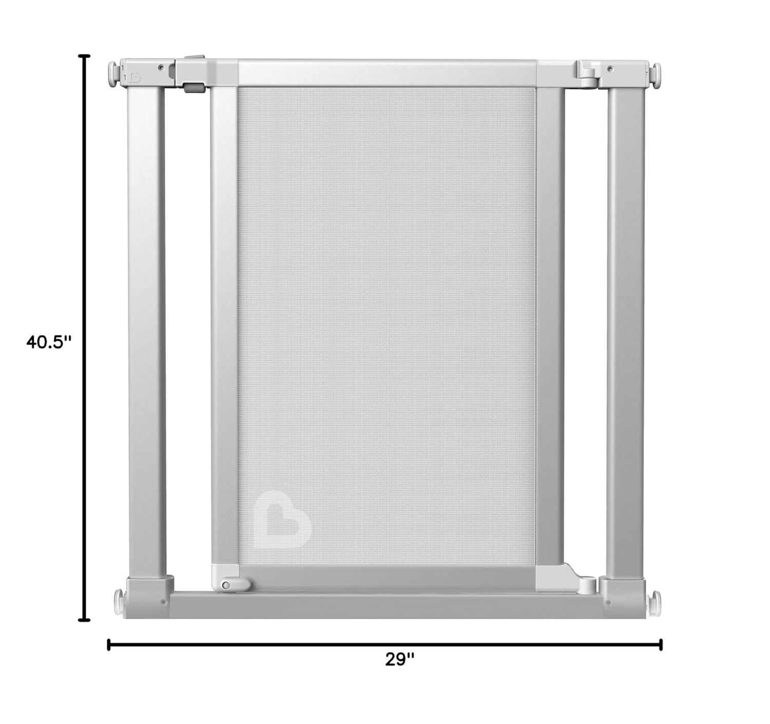 imageMunchkin Vibe Baby Gate Turn Key Mounted Safety Gate for Stairs Hallways and Doors Walk Through with Door Mesh and Steel Silver Ice  29x405 Inch Pack of 1