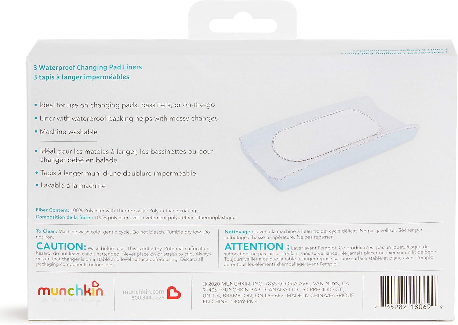 imageMunchkin Waterproof Changing Pad Liners 3 Count Pack of 13 Count  Pack of 1