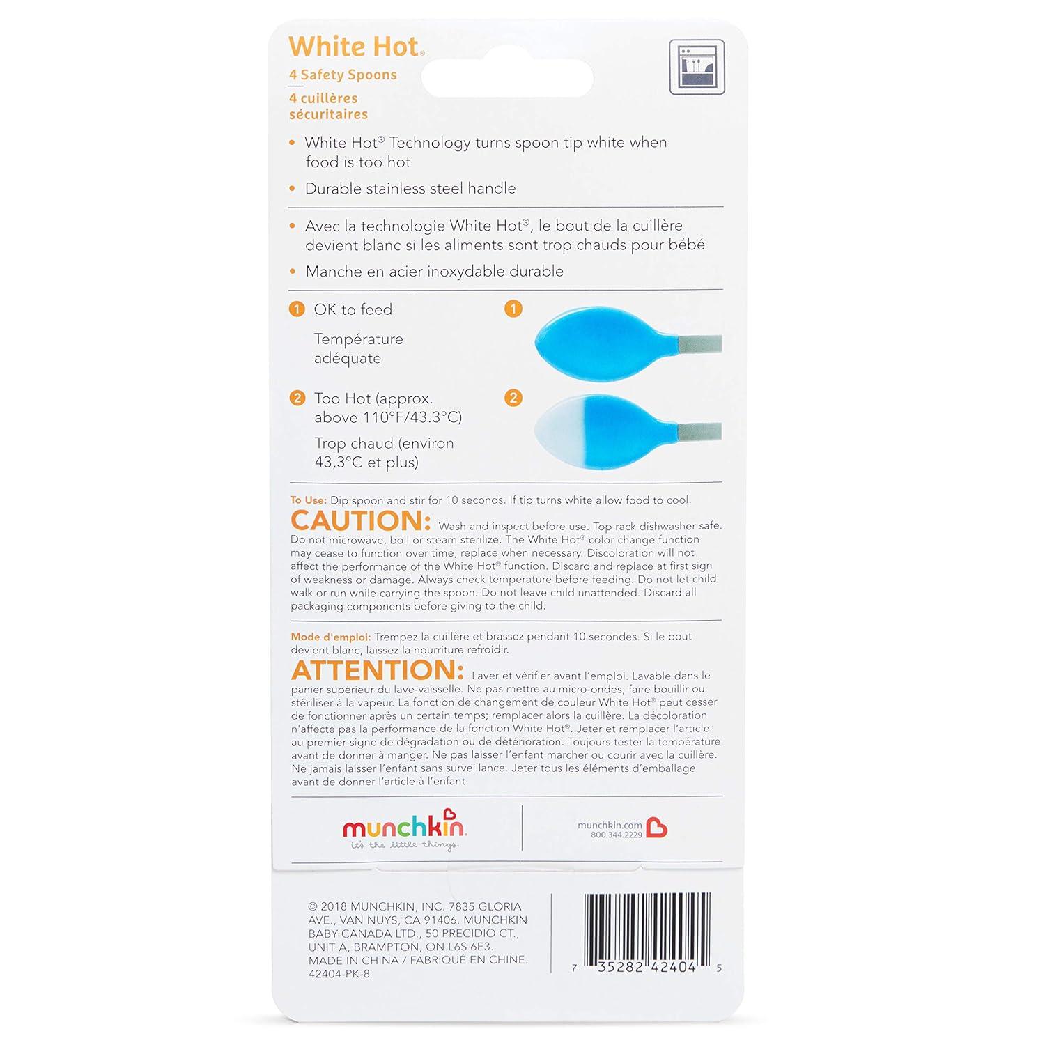 imageMunchkin White Hot Safety Baby Spoons 4 PackColors May Vary