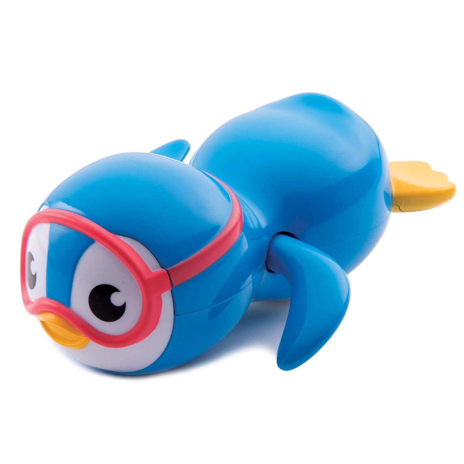 imageMunchkin Wind Up Swimming Penguin Baby and Toddler Bath Toy BlueBath Essentials Set  Blue