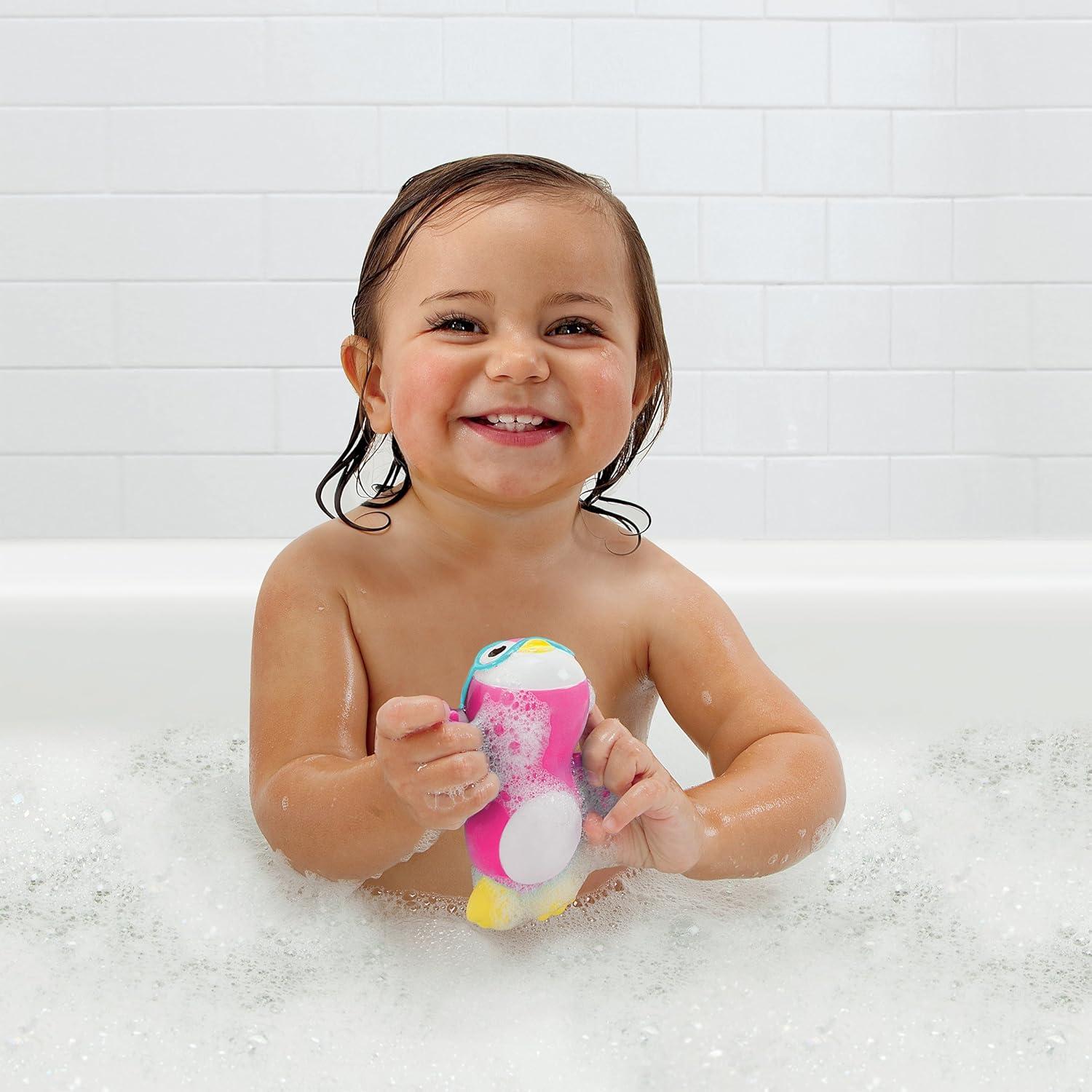 imageMunchkin Wind Up Swimming Penguin Baby and Toddler Bath Toy BluePink