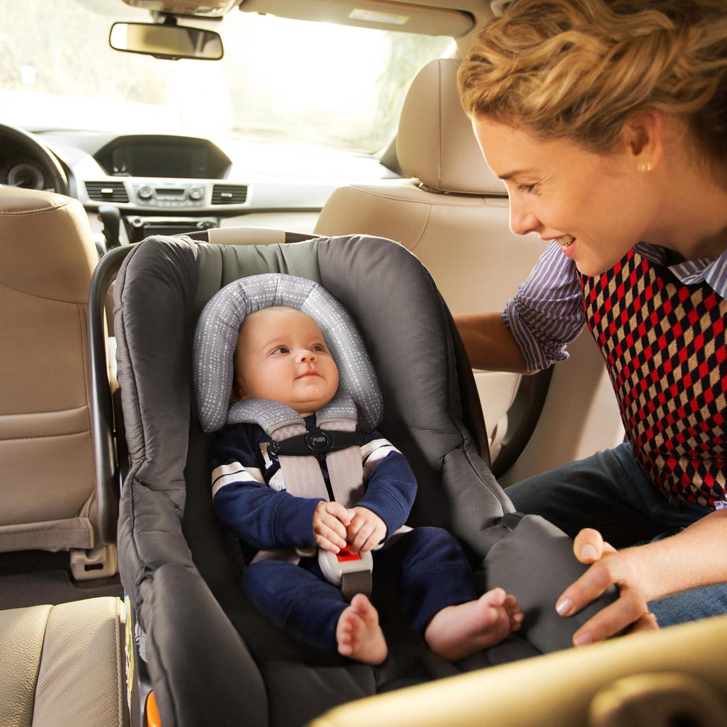 imageMunchkin XtraGuard Head Support ampamp Strap Cover for Baby Car Seats with SilverIon Technology DotsLight Grey