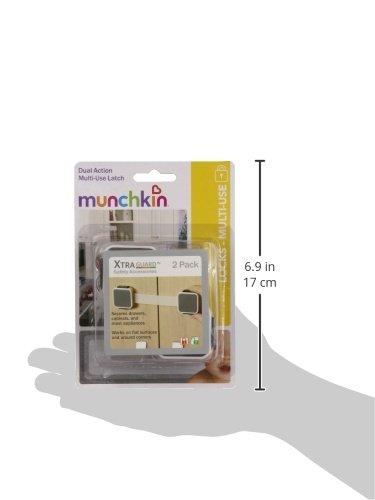 imageMunchkin Xtraguard Child Safety Cabinet Locks Double Locking Latches for Babyproofing Appliances Toilets and More 2 Count