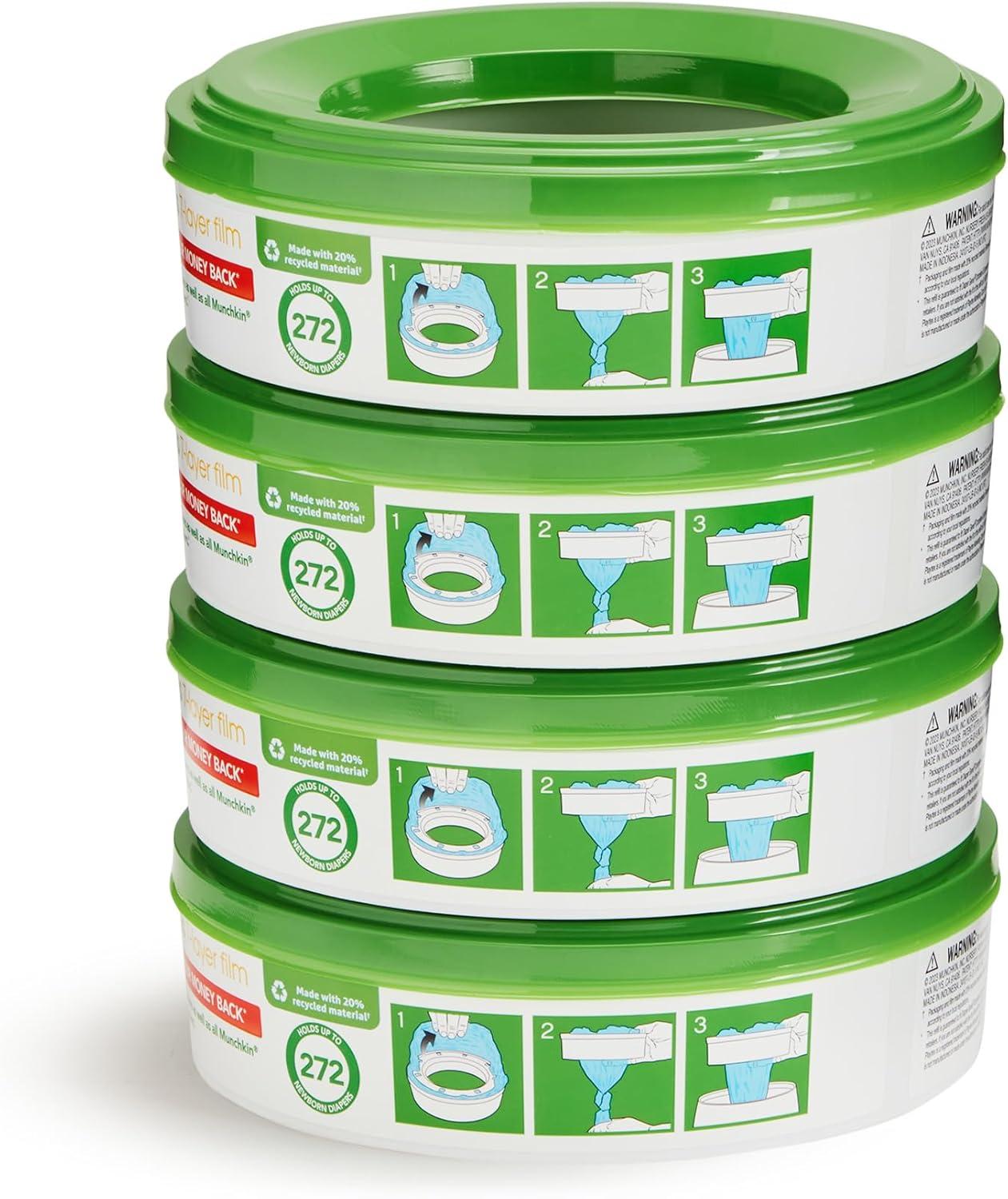 imageNursery Fresh Refill Rings for Diaper Genie and Munchkin Diaper Pails Holds up to 1088 Newborn Diapers 4 Pack1 Count Pack of 4
