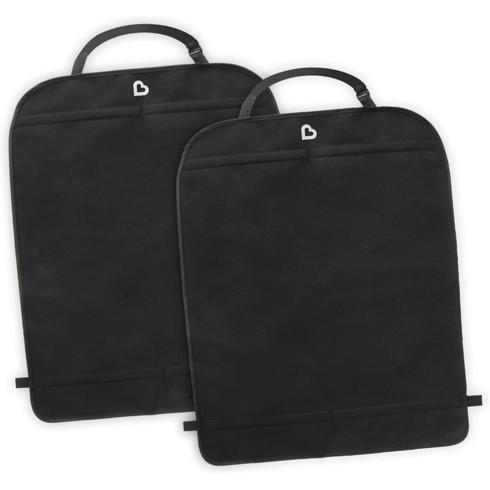 imageMunchkin Back Seat Cover for Kids Deluxe Kick Mats Car Seat Protector Black 2 Pack2 Count Pack of 1