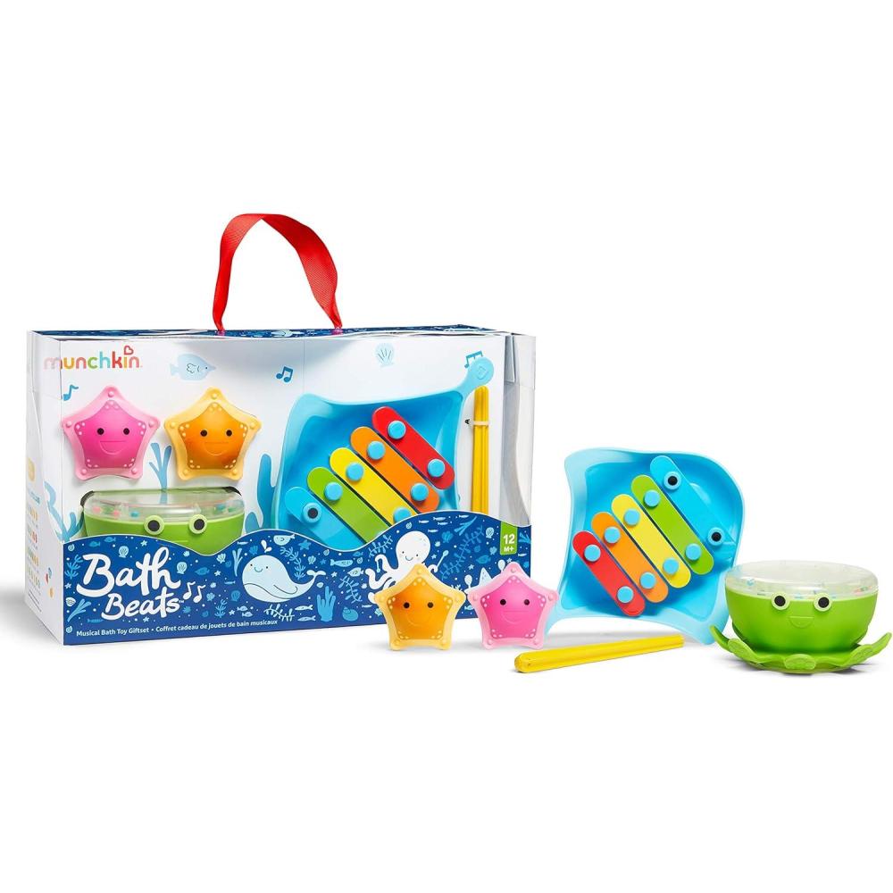 imageMunchkin Bath Beats Bath Toy Musical Set Includes Xylophone Bath Drum ampamp Shakers Fun for Babies Toddlers and Kids5 Piece Set