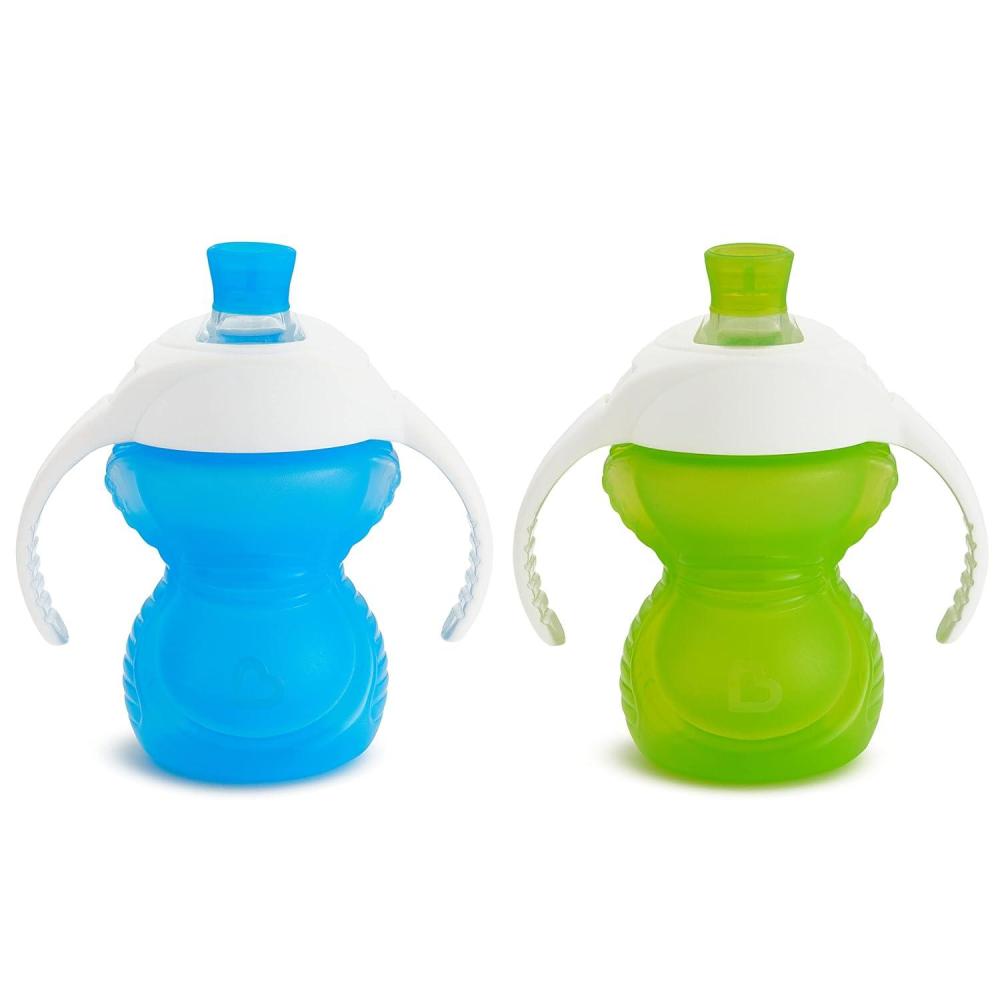 imageMunchkin Click Lock Bite Proof Trainer Cup 7 Ounce 2 Pack BluePurpleBlueGreen