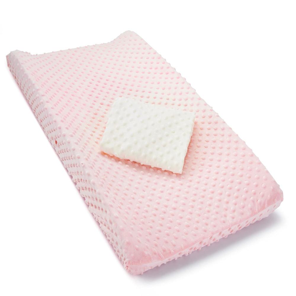 imageMunchkin Diaper Changing Pad Covers 2 Pack BlueWhite  Fits Standard Contoured Changing PadsPinkWhite