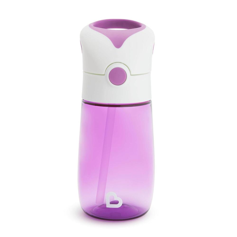 imageMunchkin Flip ampamp Go Toddler Sippy Cup with Straw 12 Ounce Ultra Durable Tritan Material PurplePurple
