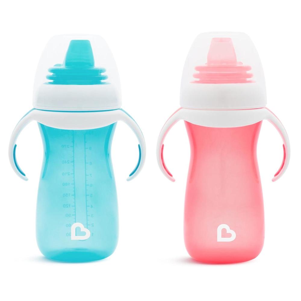 imageMunchkin Gentle Transition Sippy Cup with Trainer Handles 10 Ounce BlueBluePink