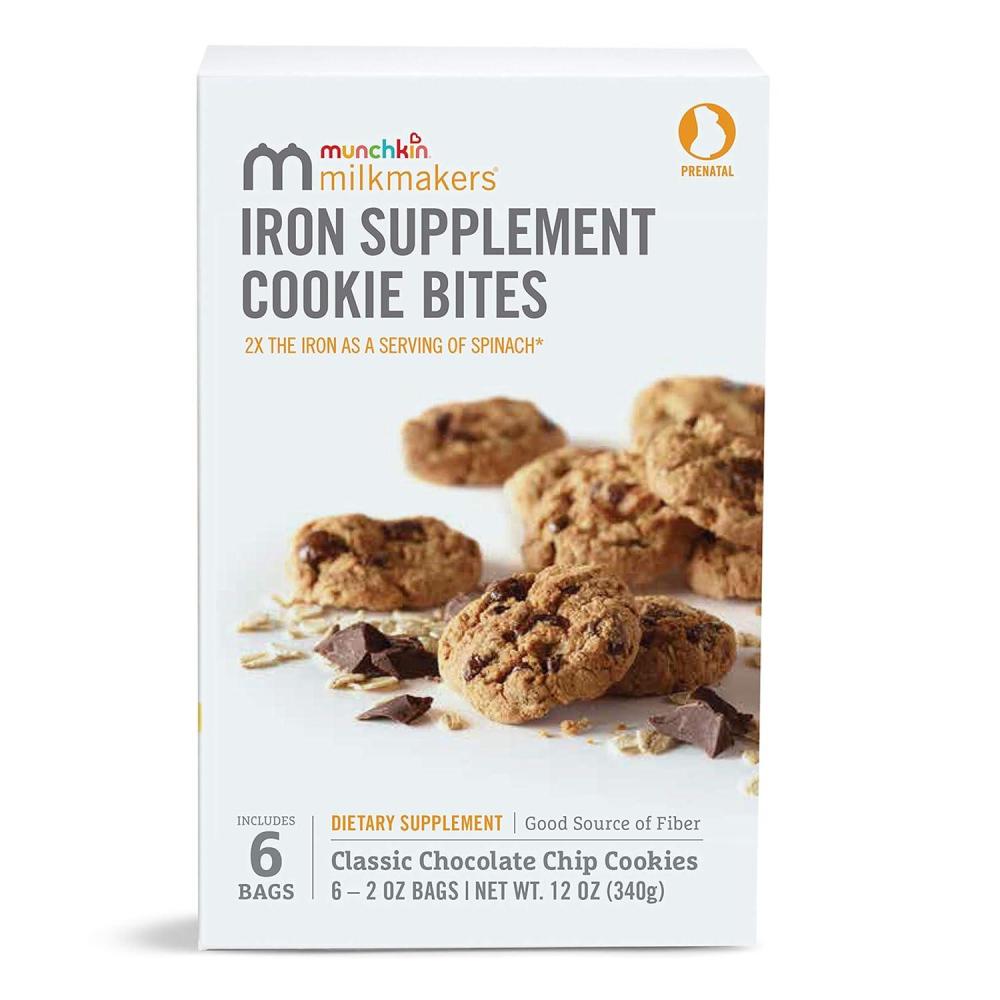 imageMunchkin Milkmakers Prenatal Iron Supplement Cookie Bites Chocolate Chip 6 PackPrenatal Cookie Bites