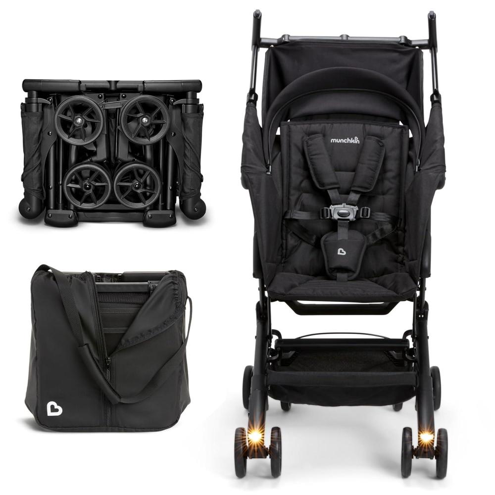 imageMunchkin Night Owl Lightweight Travel Stroller with Wheel Lights Ultra Compact Baby Stroller for Everyday Travel and Easy Storage Essential Gear for Babies ampamp Toddlers BlackStroller