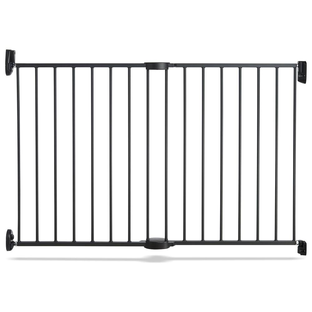 imageMunchkin Push to Close Baby Gate Hardware Mounted Safety Gate for Stairs Hallways and Doors Extends 285quot to 45quot Wide Metal Dark Grey