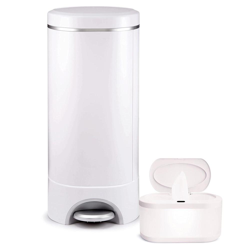 imageMunchkin STEP Diaper Pail Powered by Arm ampamp Hammer and Touch Free Baby Wipe Warmer