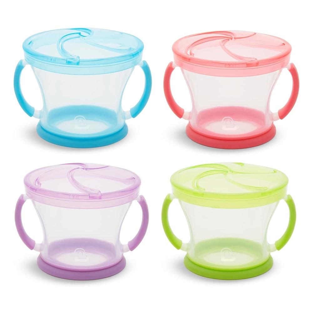 imageMunchkin Snack Catcher Toddler Snack Cups 4 Pack BlueGreenPinkPurple