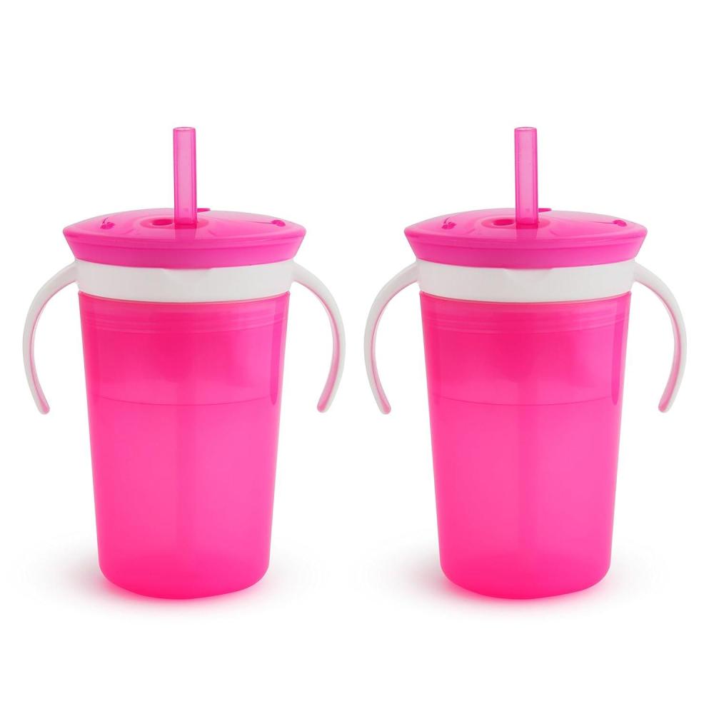 imageMunchkin SnackCatch ampamp Sip 2in1 Snack Catcher and 2 Piece SpillProof Cup Pink