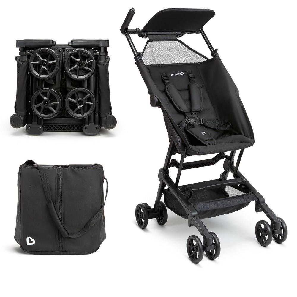 imageMunchkin Sparrow Travel Baby Stroller Ultra Compact and Lightweight for Babies and Toddlers BlackBlack