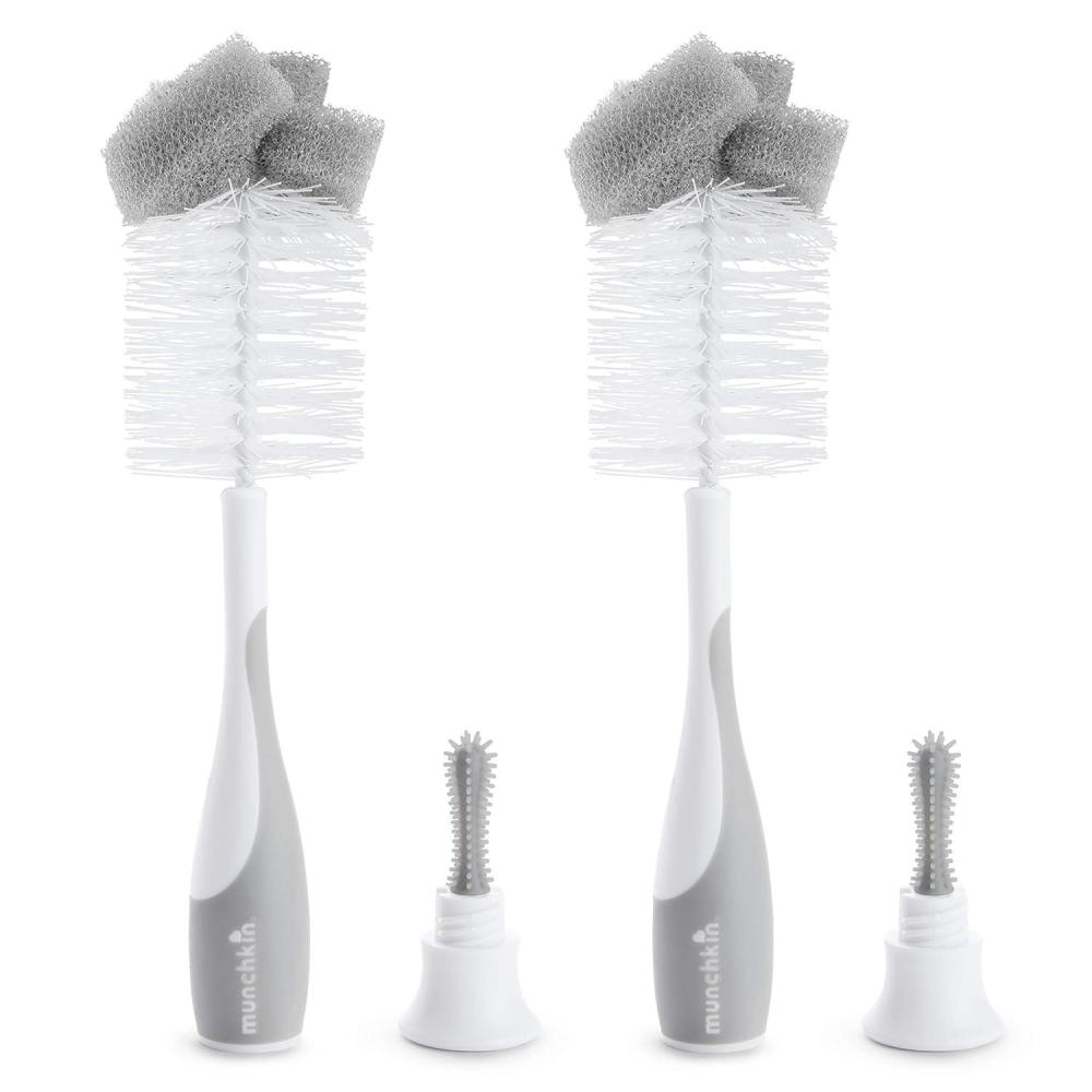 imageMunchkin Sponge Bottle Brush Grey 2 Count Pack of 1Bottle Brush  Grey