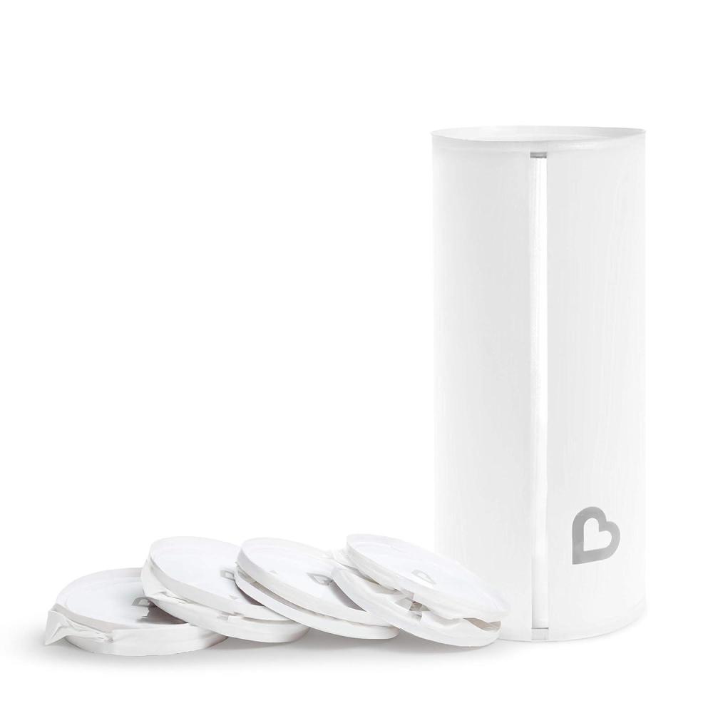imageMunchkin Toss Portable Disposable Diaper Pail Holds up to 90 Newborn Diapers 3 Pack White5 Count Pack of 1