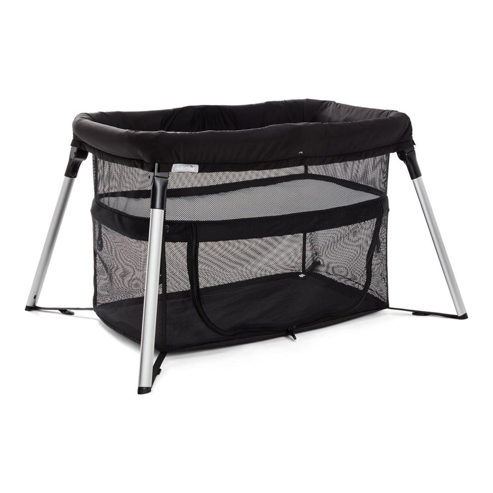 imageMunchkin UltraLite 3in1 Playard Travel Crib and Bassinet for Newborn Babies Up to 24 Months  Lightweight No Tool Assembly Mattress Plus Cover Included Black