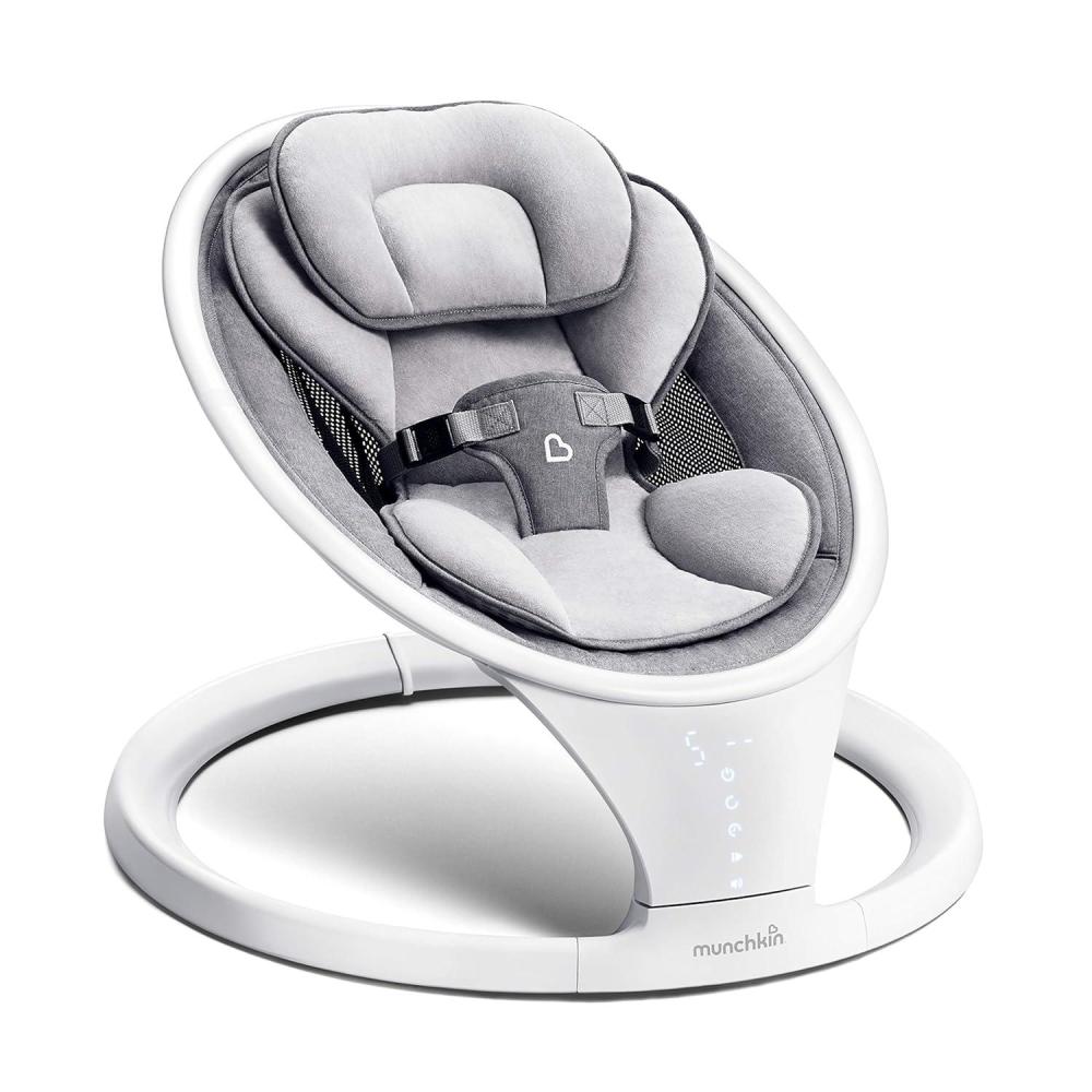 imageMunchkin Vibration Baby Swing Light Grey  BluetoothEnabled Smart Seat with Music Motion and SoundsSwing