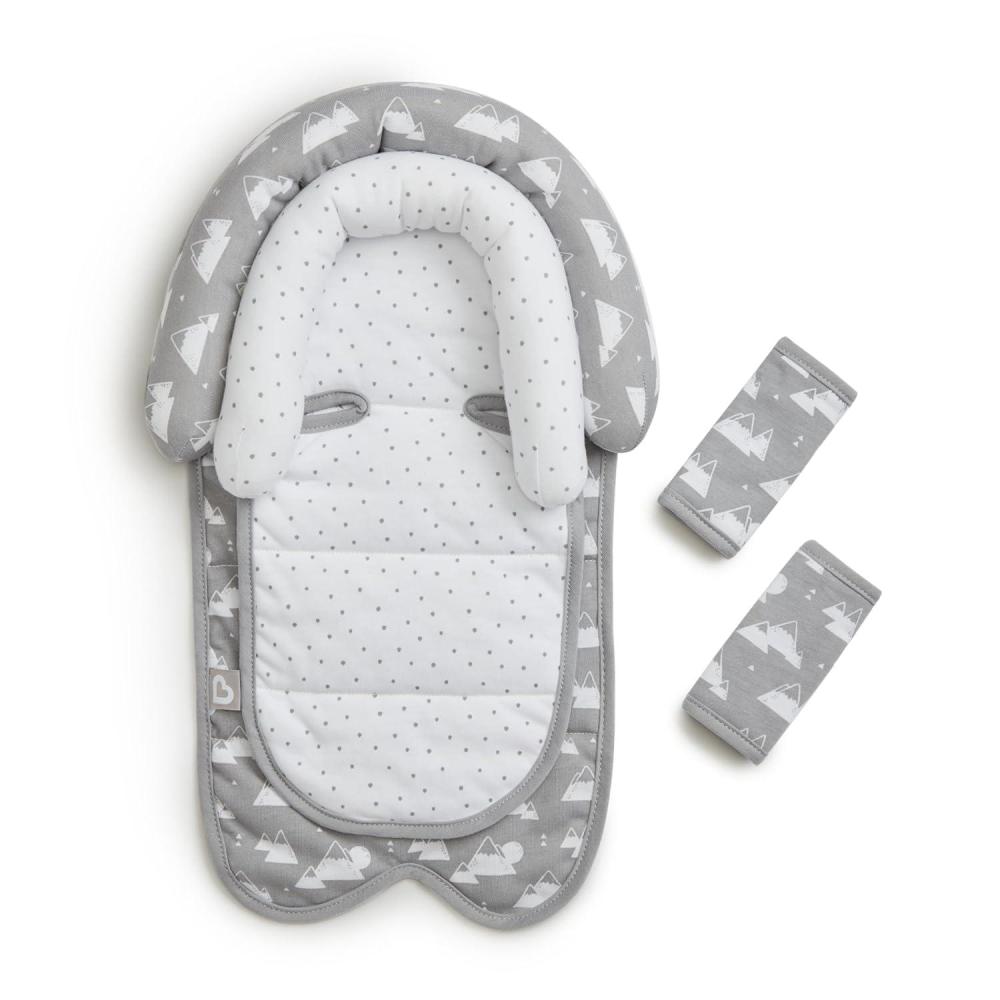 imageMunchkin XtraGuard Head Support ampamp Strap Cover for Baby Car Seats with SilverIon Technology DotsGrey