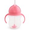 imageMunchkin Any Angle Sippy Cups for Toddlers Spill Proof Weighted Straw Cup with Transition Handles for Babies 6 Months and Up 7 Ounce 2 Pack BluePink
