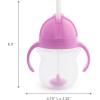 imageMunchkin Any Angle Sippy Cups for Toddlers Spill Proof Weighted Straw Cup with Transition Handles for Babies 6 Months and Up 7 Ounce 2 Pack PinkPurplePurple
