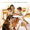 imageMunchkin Float Baby High Chair Foldable and Easy to Clean for Babies and Toddlers White with Wooden LegsWhite