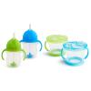imageMunchkin Happy Snacker Toddler Cups and Snack Containers  7oz Any Angle Weighted Straw Trainer Cup and 9oz Snack Catchers PurplePinkGreenBlue