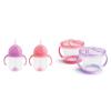imageMunchkin Happy Snacker Toddler Cups and Snack Containers  7oz Any Angle Weighted Straw Trainer Cup and 9oz Snack Catchers PurplePinkPinkPurple