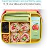 imageMunchkin Lunch Bento Box for Kids and Toddlers Includes Stainless Steel Utensils BPAFree 18 Months and Up BlueGreenYellowYellow