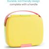 imageMunchkin Lunch Bento Box for Kids and Toddlers Includes Stainless Steel Utensils BPAFree 18 Months and Up BlueGreenYellowYellow
