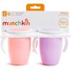imageMunchkin Sippy Cup for 6 Month Old and Up Spill Proof Miracle 360 Toddler Cups with Straw and Open Sipper Lids 7 Ounce 5pc PinkPurple
