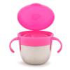 imageMunchkin Snack Stainless Steel Snack Catcher Cup with Lid 9 Ounce Blue 1 PackPink