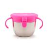 imageMunchkin Snack Stainless Steel Snack Catcher Cup with Lid 9 Ounce Blue 1 PackPink