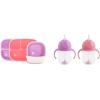 imageMunchkin Splash 4 Piece Toddler Divided Plate and Bowl Dining Set PinkPurple4 Piece Set