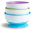 imageMunchkin Stay Put Suction Bowls for Baby and Toddler 3 Pack BlueGreenPurple3 Count Pack of 1