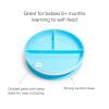 imageMunchkin Stay Put Suction Plates for Baby and Toddler 3 Divided Sections  PinkPurpleBlueGreen