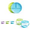 imageMunchkin Stay Put Suction Plates for Baby and Toddler 3 Divided Sections  PinkPurpleBlueGreen