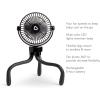 imageMunchkin Stroller Fan  Portable Fan for Travel Baby Gear Accessory with 4 Speeds Flexible Clipon Leg Attachment Rechargeable Battery Black with Multicolored LED LightsBlack