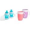 imageMunchkin Gentle Transition Sippy Trainer Cup 4 Ounce 2 Pack Blue ampamp Gentle Transition Sippy Cup with Trainer Handles 10 Ounce BlueCup Drinking Cup  17927